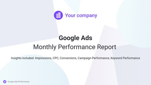 Google Ads Report Template